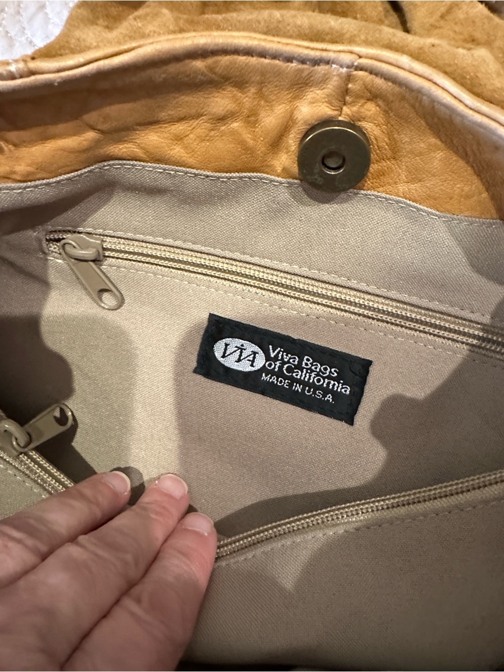 Vintage Viva Bags of California Soft Leather Hobo Shoulder Bag Made in USA - Picture 4 of 16